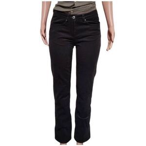 Bogari womens black corduroy mid rise regular pant 4/S